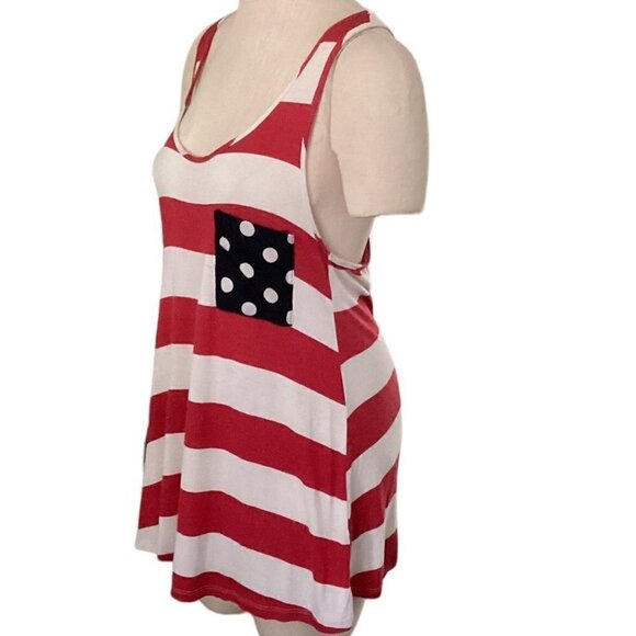 Mon Ami Patriotic Tank Top Sz M #71L - Picture 4 of 7